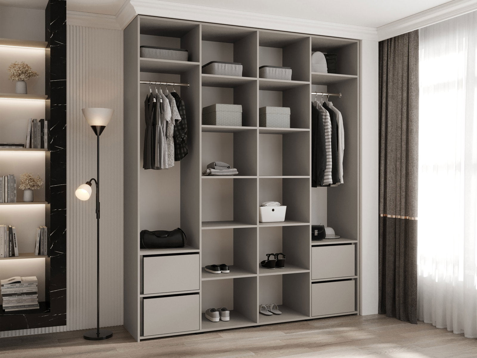 Ντουλάπα Como I-Cashmere - Χρυσό-Μήκος: 200εκ