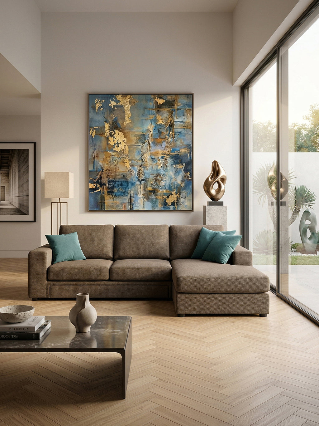 Γωνιακός καναπές Lina plus-Mpez Skouro-265 x 150 εκ.-Αριστερή