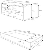 Παιδικό Κρεβάτι Belossi-Λευκό-160 x 80-Χωρίς προστατευτικό