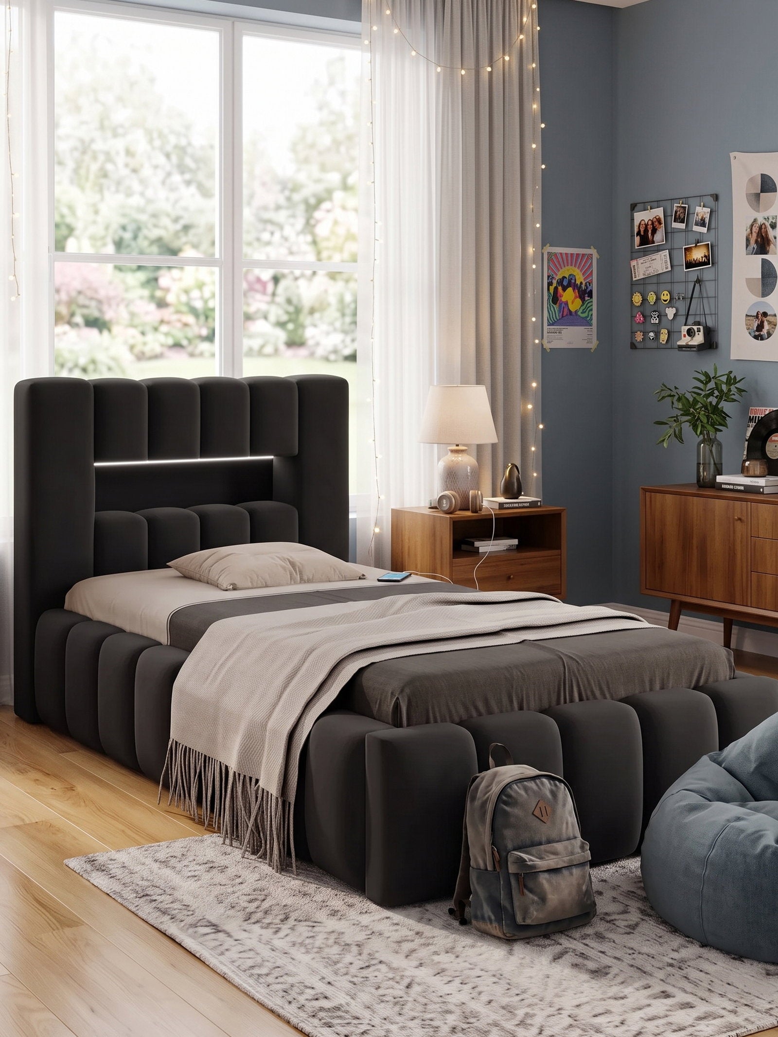 Επενδυμένο κρεβάτι Mercy mini-Mauro-90 x 200