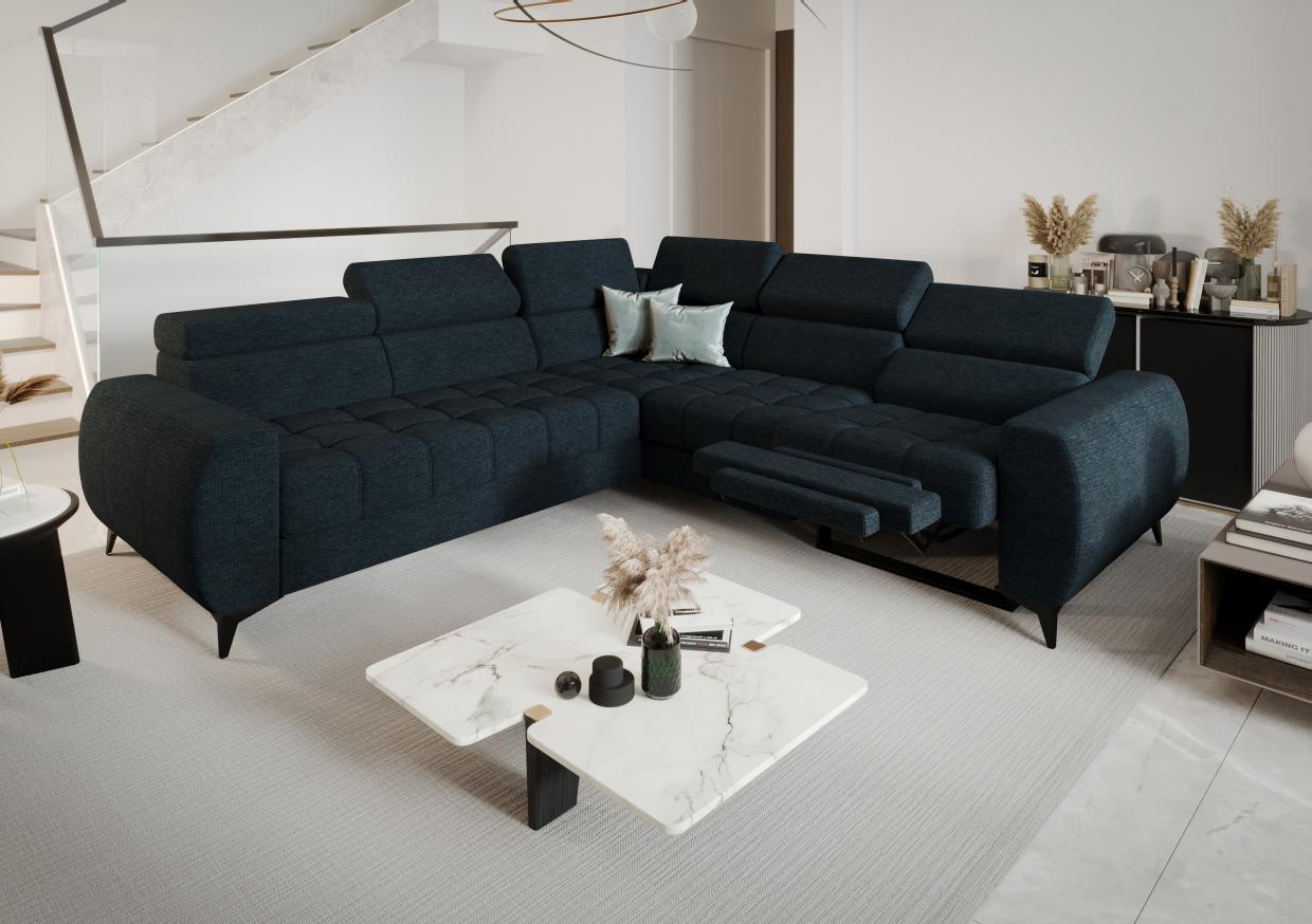 Γωνιακός καναπές Calyra II Relax-Ανθρακί-Αριστερή