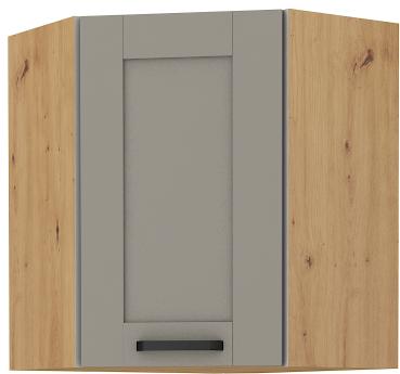 Κρεμαστό ντουλάπι γωνιακό Nelor 60x60 GN 72 1F-Γκρι σπέσιαλ - Φυσικό