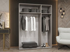 Ντουλάπα Mila II-Μαύρο-Μήκος: 150εκ
