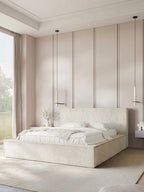 Επενδυμένο Κρεβάτι Glexi-Εκρού-140 x 200